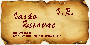 Vasko Rusovac vizit kartica
